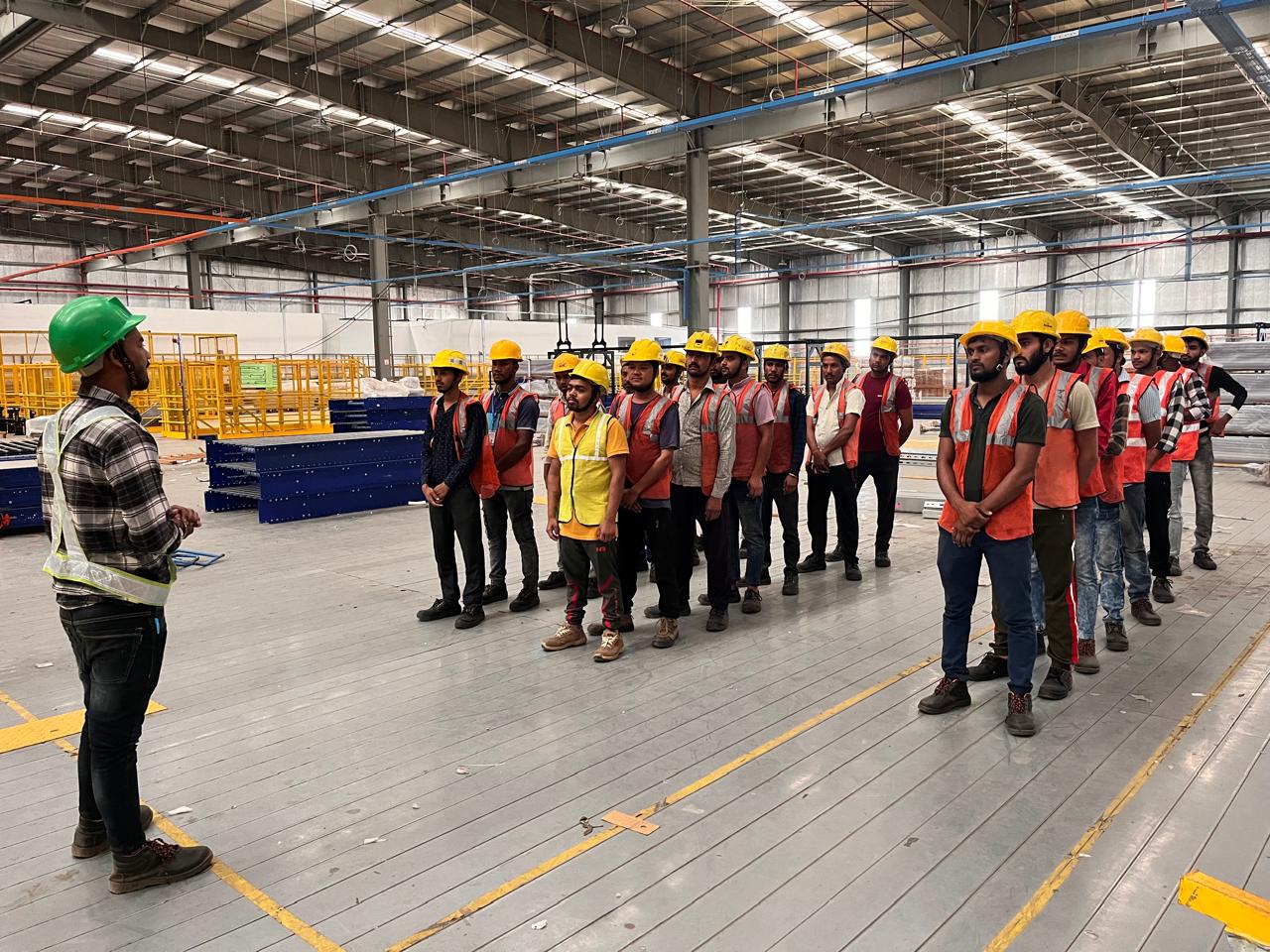 Team working on conveyor installation